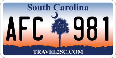 SC license plate AFC981