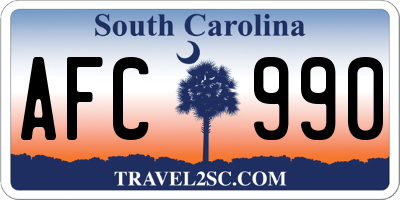 SC license plate AFC990
