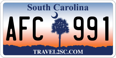 SC license plate AFC991