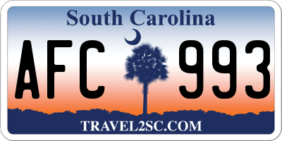 SC license plate AFC993