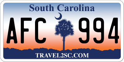 SC license plate AFC994