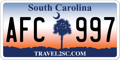 SC license plate AFC997