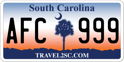 SC license plate AFC999
