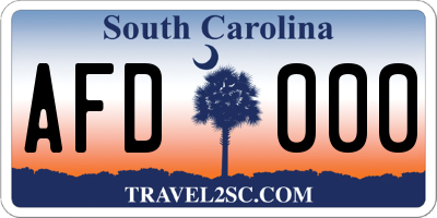 SC license plate AFD000