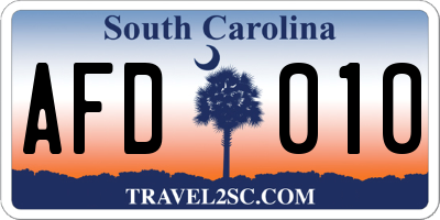 SC license plate AFD010