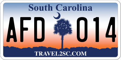 SC license plate AFD014