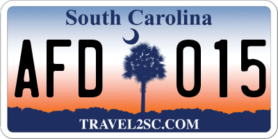 SC license plate AFD015