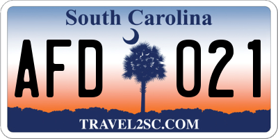 SC license plate AFD021