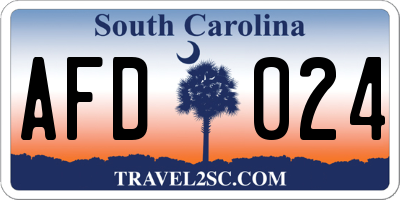 SC license plate AFD024