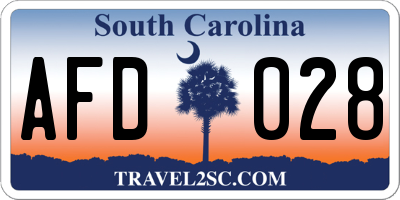 SC license plate AFD028