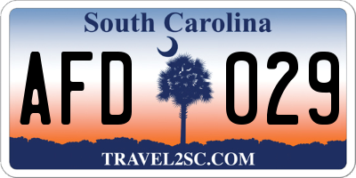 SC license plate AFD029