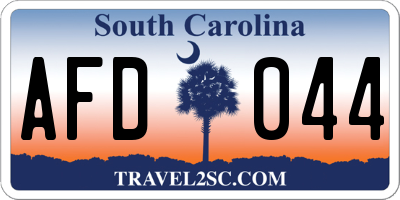 SC license plate AFD044
