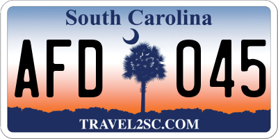 SC license plate AFD045