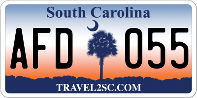 SC license plate AFD055