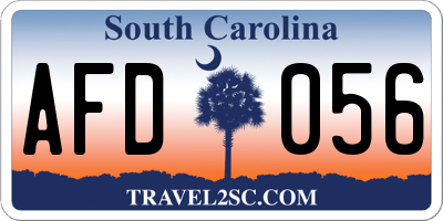 SC license plate AFD056