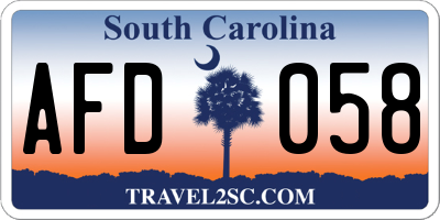 SC license plate AFD058
