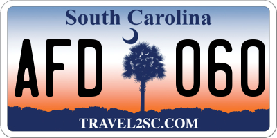SC license plate AFD060