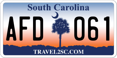 SC license plate AFD061