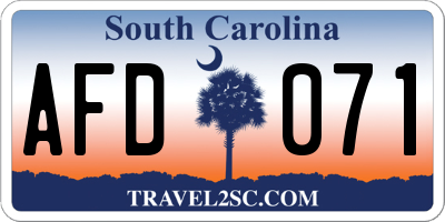 SC license plate AFD071