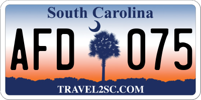 SC license plate AFD075