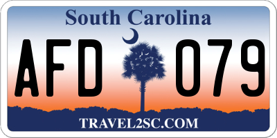 SC license plate AFD079