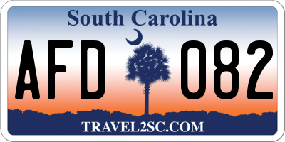 SC license plate AFD082