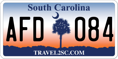 SC license plate AFD084