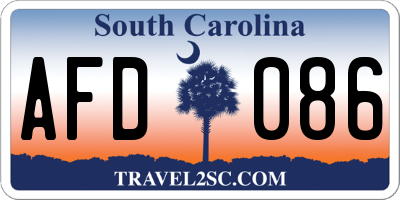 SC license plate AFD086