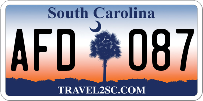 SC license plate AFD087