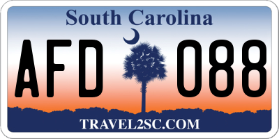 SC license plate AFD088
