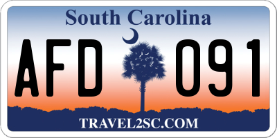SC license plate AFD091