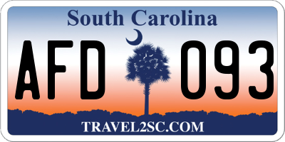 SC license plate AFD093