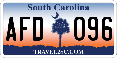 SC license plate AFD096