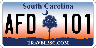 SC license plate AFD101