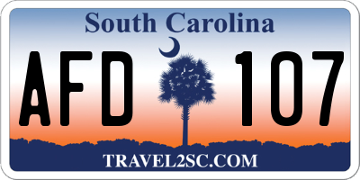 SC license plate AFD107
