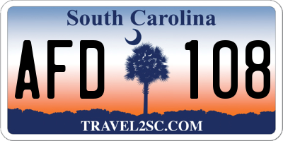 SC license plate AFD108