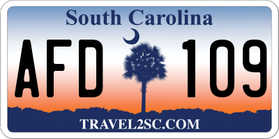SC license plate AFD109