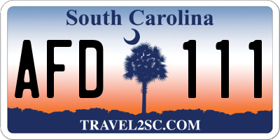 SC license plate AFD111