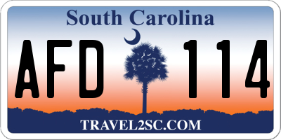 SC license plate AFD114