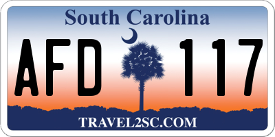 SC license plate AFD117