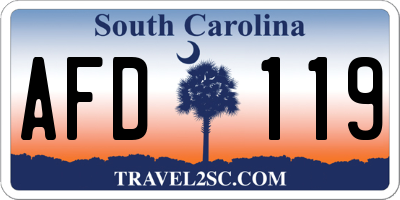 SC license plate AFD119