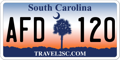 SC license plate AFD120