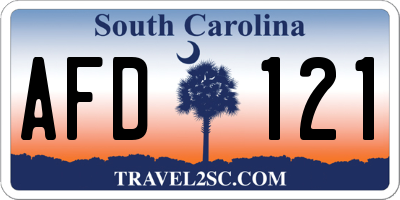 SC license plate AFD121