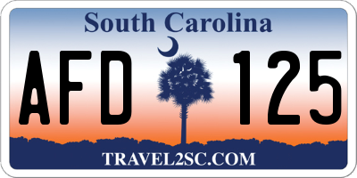 SC license plate AFD125