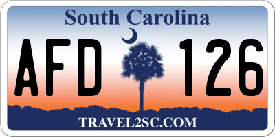 SC license plate AFD126