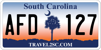 SC license plate AFD127