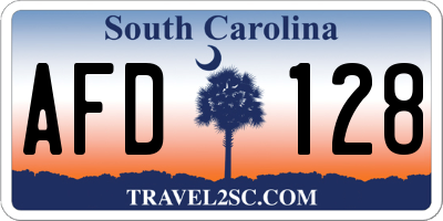 SC license plate AFD128