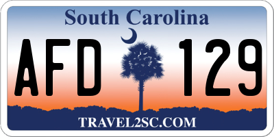 SC license plate AFD129