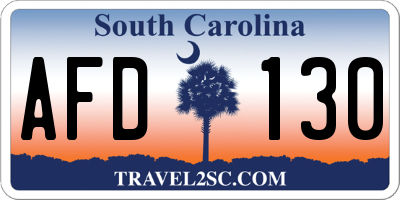 SC license plate AFD130