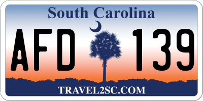 SC license plate AFD139